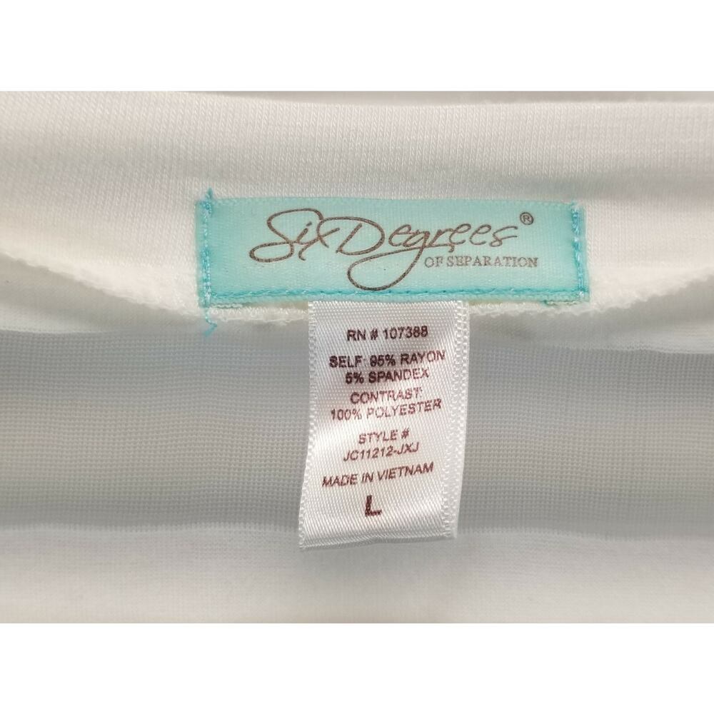 Six Degrees of Separation Women's White Shirt Blouse Contrast Striped Back Large - Picture 4 of 8